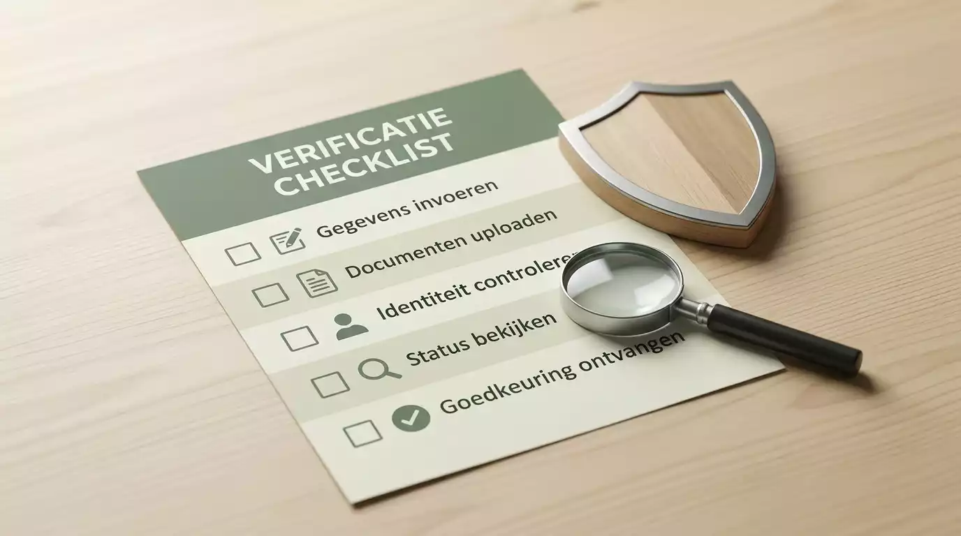 Checklist en vergrootglas voor controle van een online casino