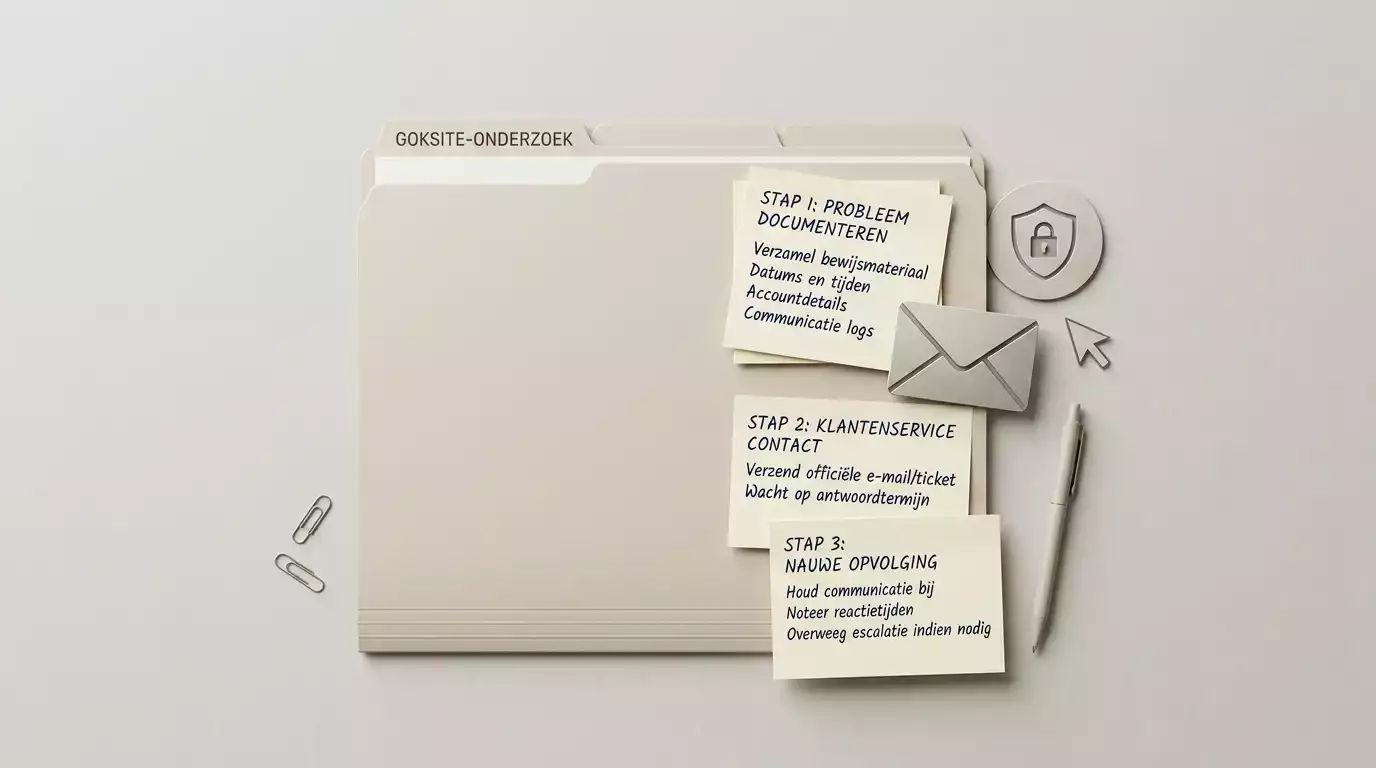 Map met notities en symbolen voor klacht privacy en hulp
